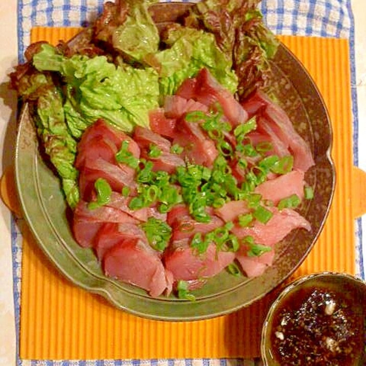 ゴマ油風味のカツオの刺身 レシピ 作り方 By テツオ63 楽天レシピ ゴマ油風味のカツオの刺身 レシピ 作り方 By テツオ63 楽天レシピ